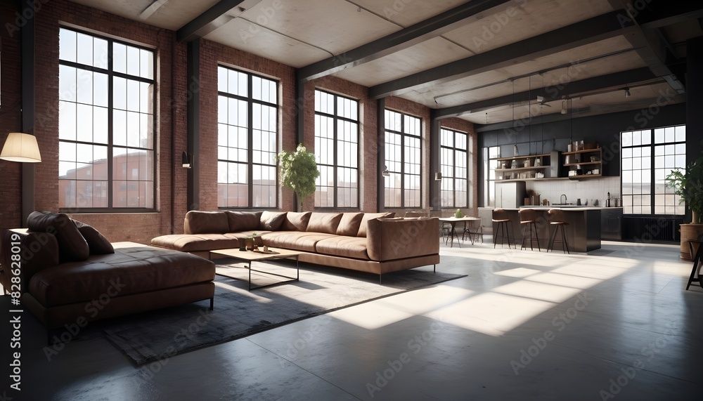 Photo interior modern design room 3D illustration Photo interior modern design room 3D illustration