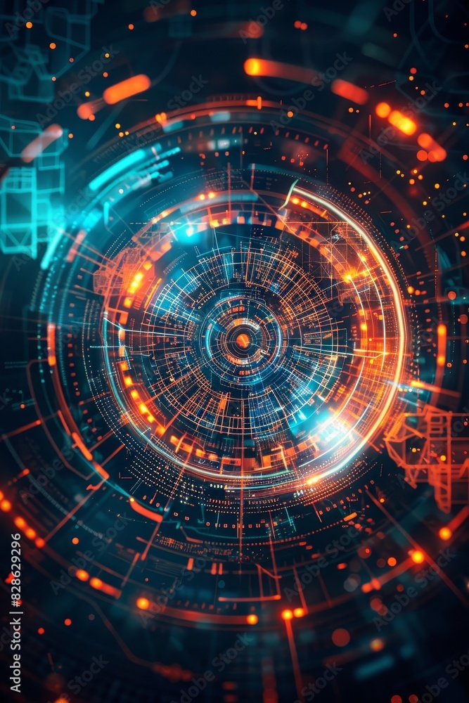 Fototapeta premium Technology background, graphical user interface Abstract technology communication design.
