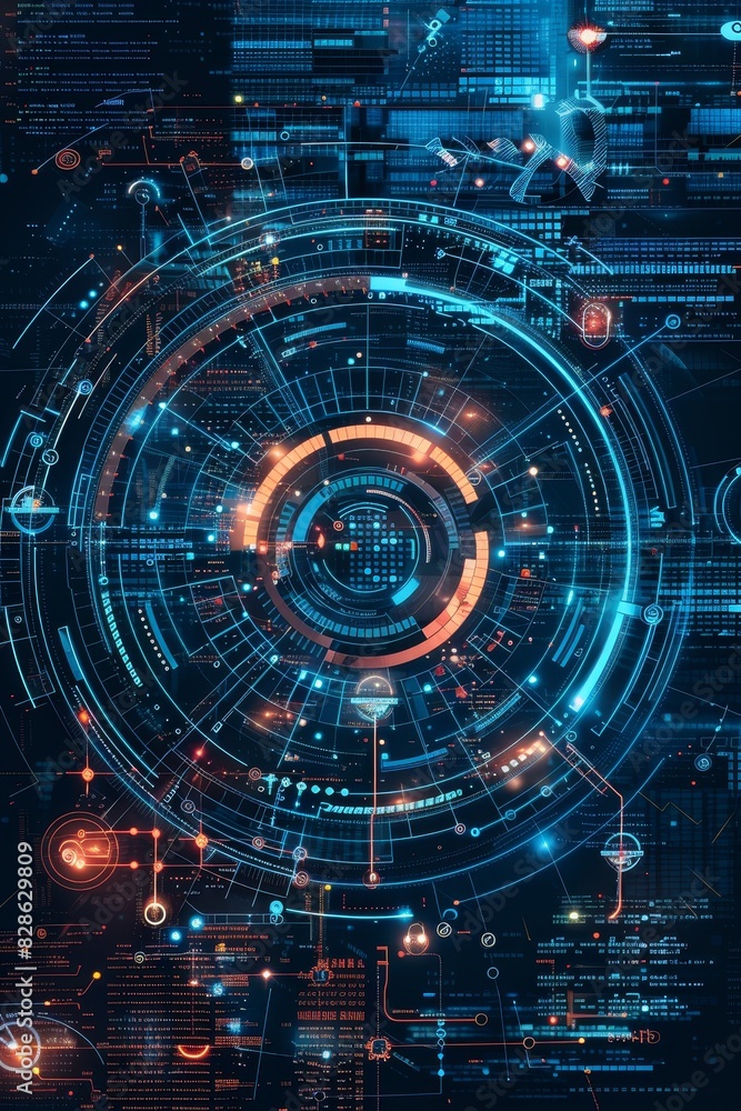 Obraz premium Technology background, graphical user interface Abstract technology communication design.