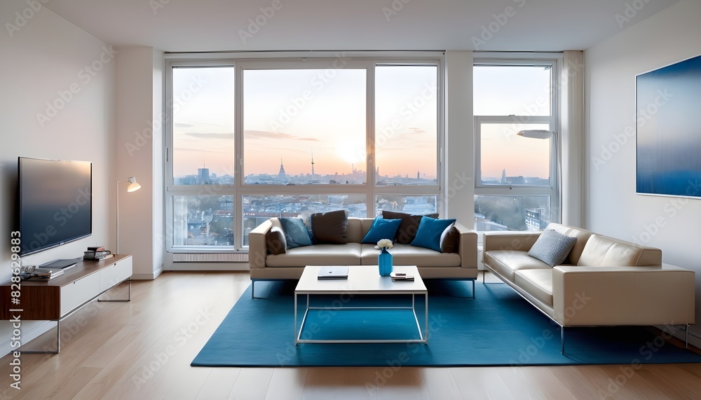 Photo interior modern design room 3D illustration Photo interior modern design room 3D illustration