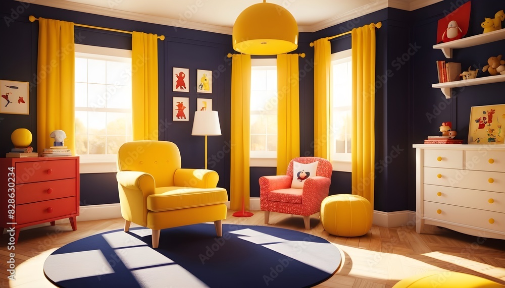 Photo interior modern design room 3D illustration Photo interior modern design room 3D illustration