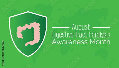 Digestive Tract Paralysis Awareness Month is observed every year on August.banner design template Vector illustration background design.