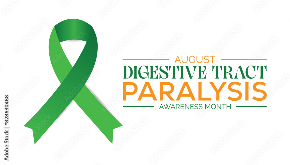 Digestive Tract Paralysis Awareness Month is observed every year on August.banner design template Vector illustration background design. Digestive Tract Paralysis Awareness Month is observed every year on August.banner design template Vector illustration background design.