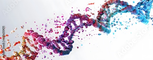 DNA nucleotides in a side view photo