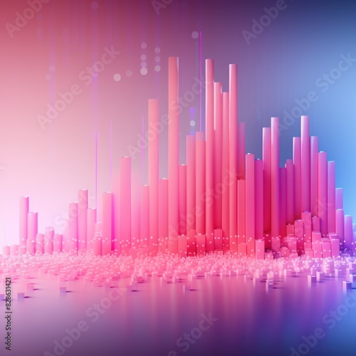 Colorful abstract statistics chart wallpaper background illustration stock market graph going up trend bullish