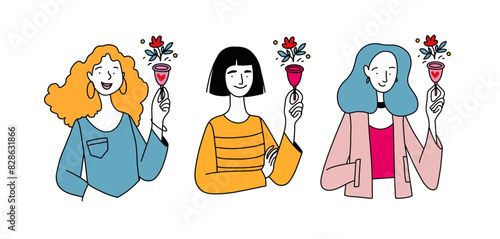 Woman with menstrual cup. Vector illustration