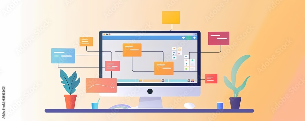 Imagine a flat design of a project issue tracking log Imagine a flat design of a project issue tracking log