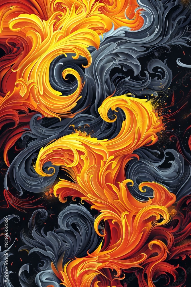 Fiery Abstract Art