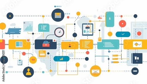 Wallpaper Mural See a flat design of a project management workflow diagram Torontodigital.ca