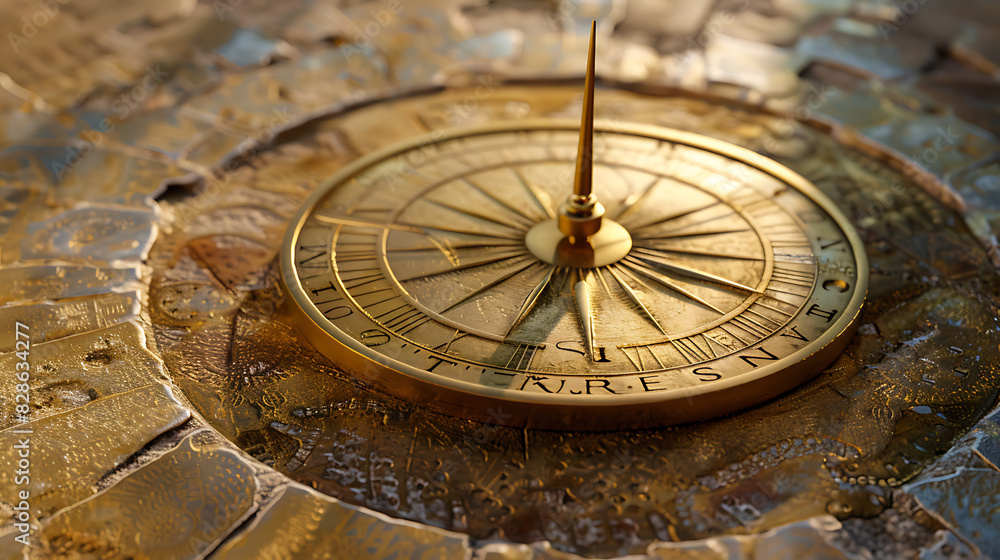 Fototapeta premium Sundial, technology and innovation in telling time in the past