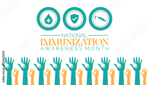 National Immunization Awareness Month is observed every year on August.banner design template Vector illustration background design.