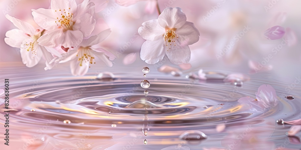 Delicate Cherry Blossoms in Spring Rain Delicate Cherry Blossoms in Spring Rain