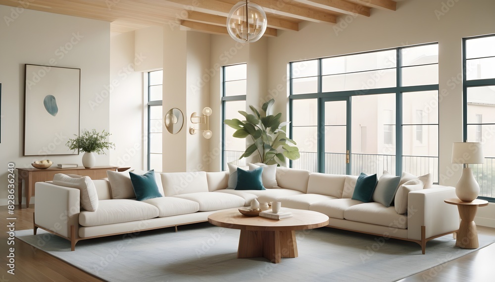 Fototapeta premium Photo interior modern design room 3D illustration