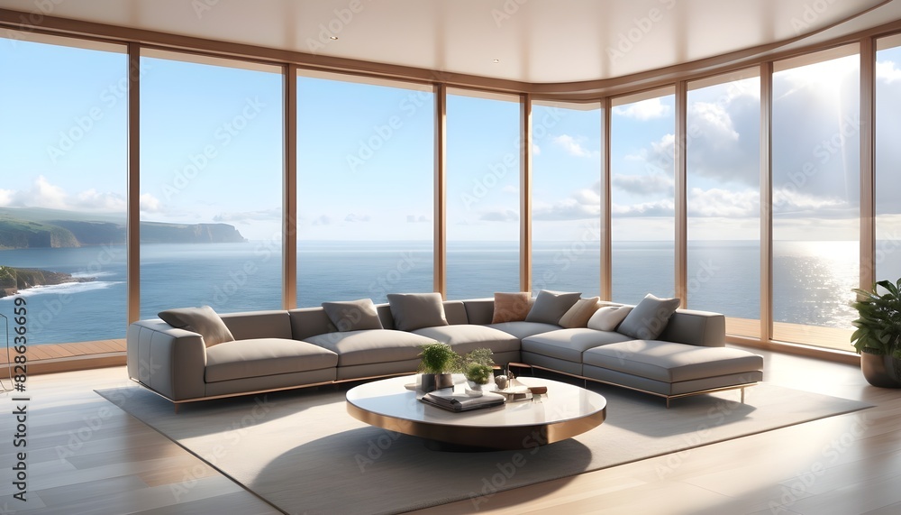 Photo interior modern design room 3D illustration Photo interior modern design room 3D illustration