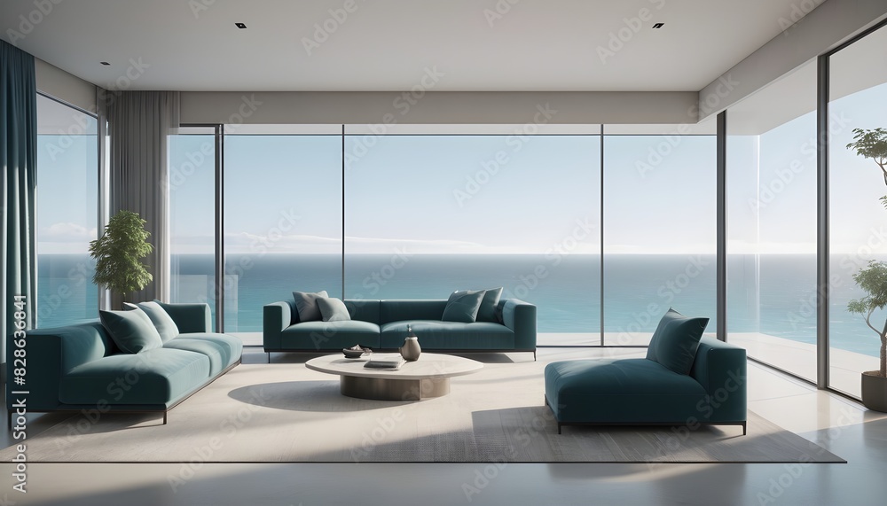 Photo interior modern design room 3D illustration Photo interior modern design room 3D illustration