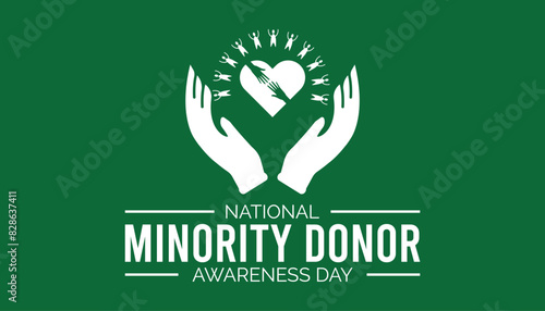 National Minority Donor Awareness Day is observed every year on August.banner design template Vector illustration background design.