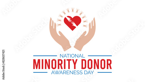National Minority Donor Awareness Day is observed every year on August.banner design template Vector illustration background design.