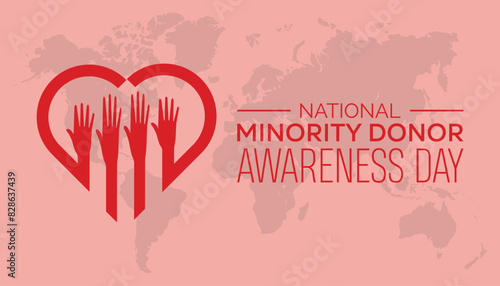 National Minority Donor Awareness Day is observed every year on August.banner design template Vector illustration background design.