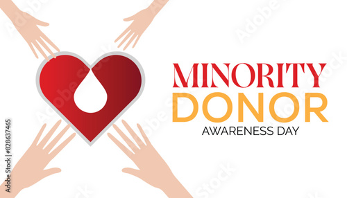 National Minority Donor Awareness Day is observed every year on August.banner design template Vector illustration background design.