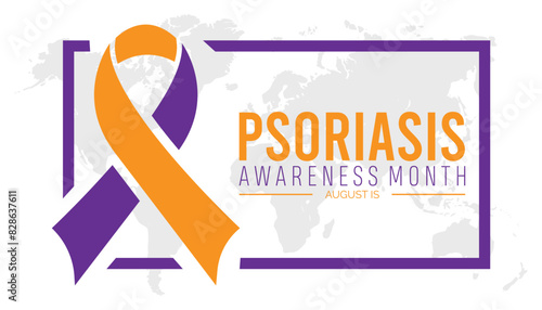 psoriasis awareness month is observed every year on August.banner design template Vector illustration background design.
