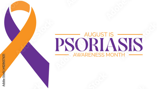 psoriasis awareness month is observed every year on August.banner design template Vector illustration background design.
