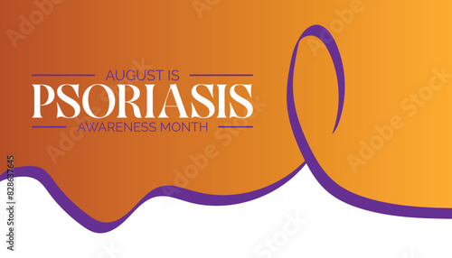 psoriasis awareness month is observed every year on August.banner design template Vector illustration background design.
