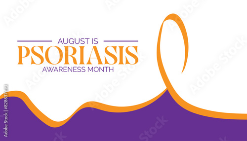psoriasis awareness month is observed every year on August.banner design template Vector illustration background design.
