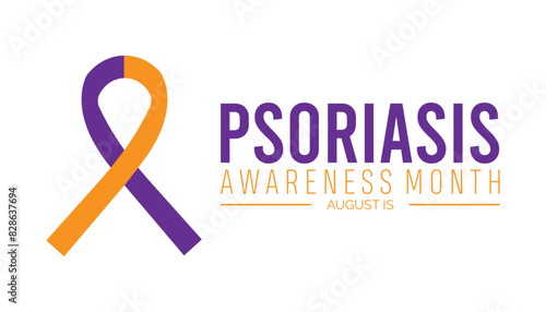 psoriasis awareness month is observed every year on August.banner design template Vector illustration background design.
