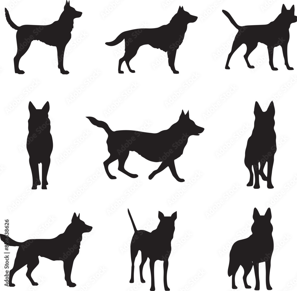 Beauceron Dog Silhouette Vector