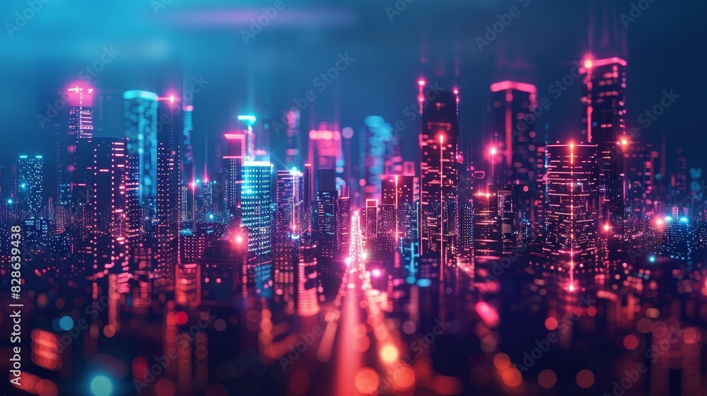 Obraz premium Smart city big data connection technology concept 