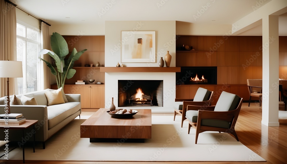 Photo interior modern design room 3D illustration Photo interior modern design room 3D illustration