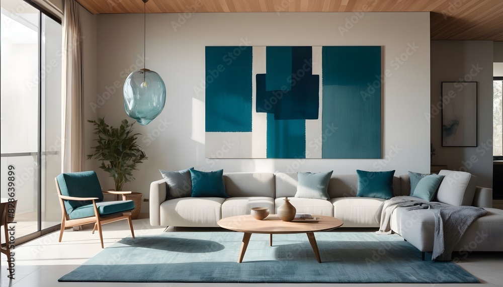 Photo interior modern design room 3D illustration Photo interior modern design room 3D illustration