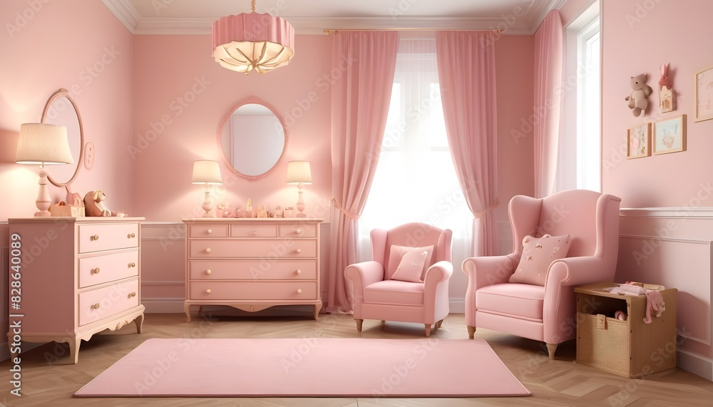 Fototapeta premium Photo interior modern design room 3D illustration