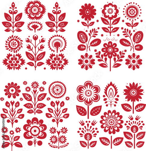Scandinavian Floral Vector Set