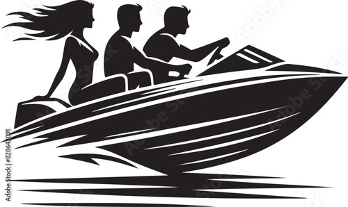 Speedboat Silhouette Vector