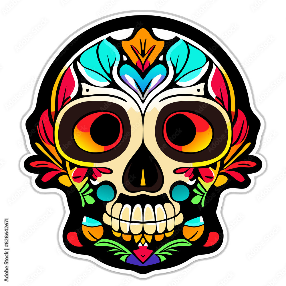 Fototapeta premium Winged Skull, Heart Skull, and Skull Shape Illustration