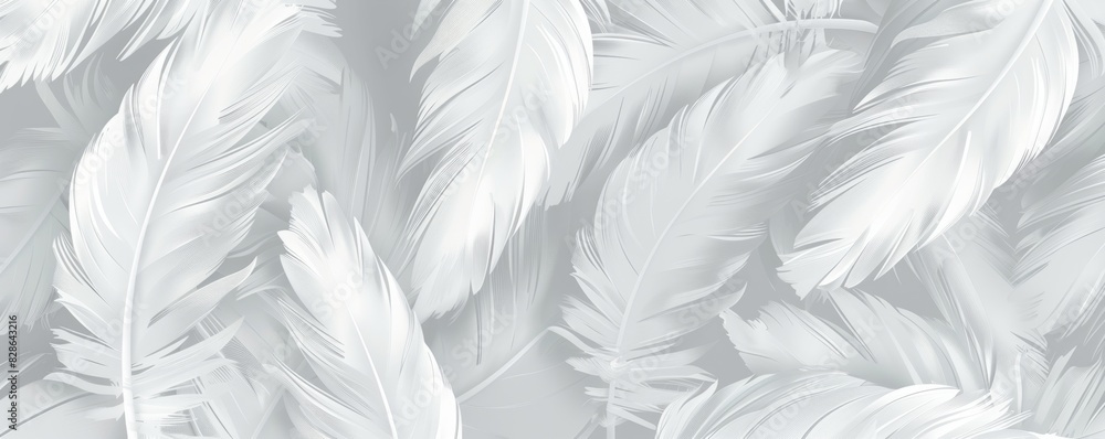 Abstract seamless pattern with white feathers in the style of vector illustration Abstract seamless pattern with white feathers in the style of vector illustration
