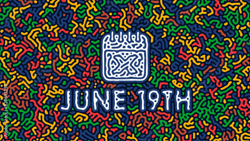 Unique June 19th Juneteenth Abstract Background for Wallpaper Poster