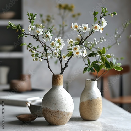 Wallpaper Mural Modern vase with flowers in bright lit living room, natural light, home interior decor Torontodigital.ca