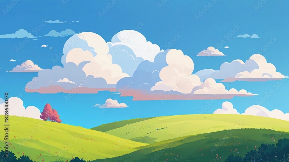 landscape with flowers landscape with flowers
