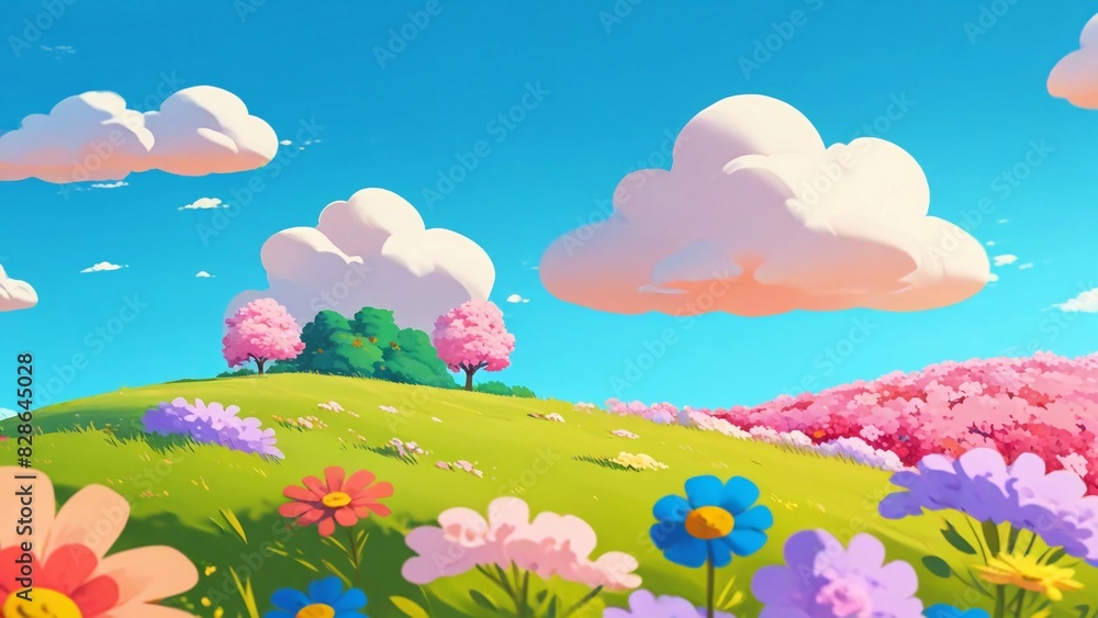 landscape with flowers
