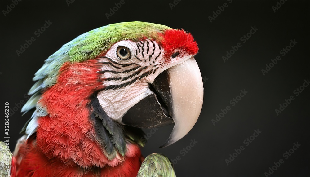 parrot close up head on black background parrot close up head on black background