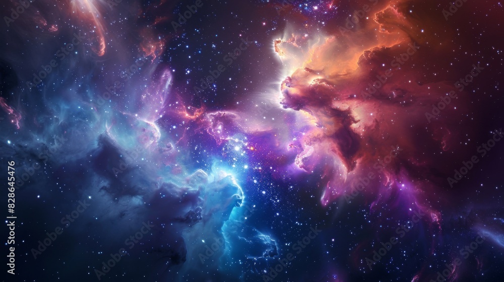 Fototapeta premium Galaxy Space background. Colorful nebula with star field. Astrology