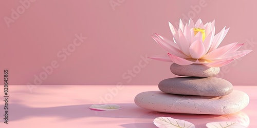 Zen Lotus Flower and Stones