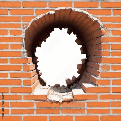 A hole on the brick wall 