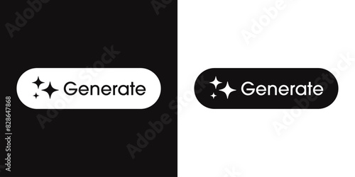 Generate AI button. Artificial intelligence and Machine learning technology concept. AI enters by command prompt to generate ideas. Chat with AI. Vector illustration. photo