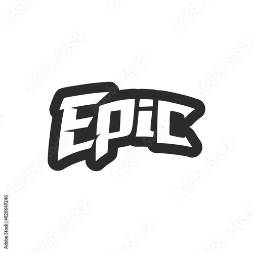 epic text sticker gaming sport vector illustration template design