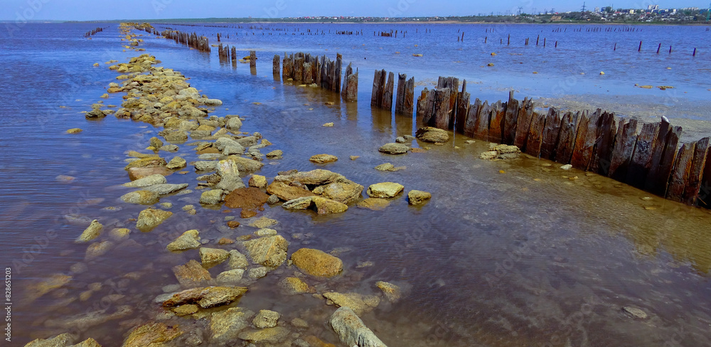 Wooden remains of salt pools, salt mining in the 18th century Wooden remains of salt pools, salt mining in the 18th century