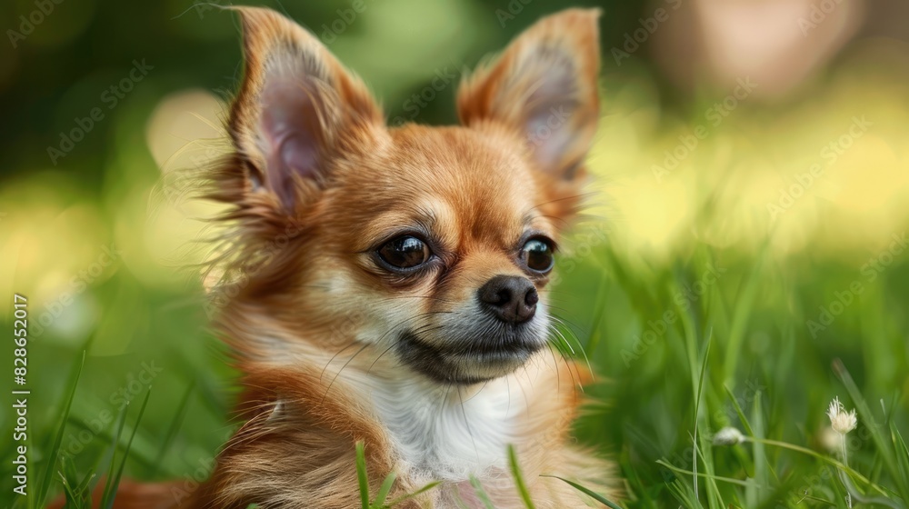 Small dog from Chihuahua participating in a canine competition Small dog from Chihuahua participating in a canine competition