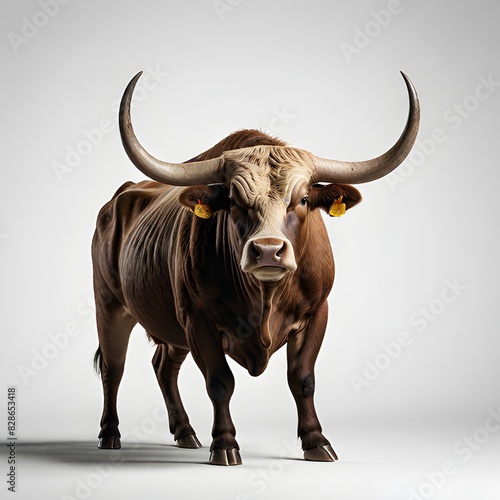 a Spanish Fighting Bull on isolate white background 